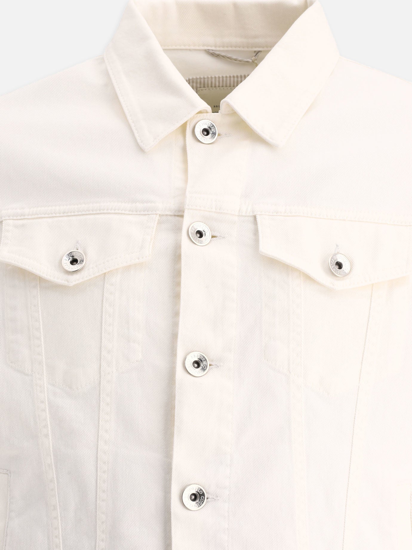 Giacche overshirt Solid colour  Bianco - Brunello Cucinelli Uomo | PDP | VIETTI Online Store | thumbnail_3