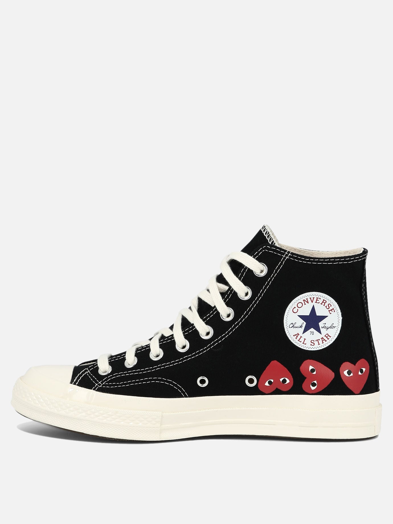 High top sneakers 100% cotton - 100% rubber  Black - Comme Des Garçons Play Men | PDP | VIETTI Online Store | Zoom-Modal_3
