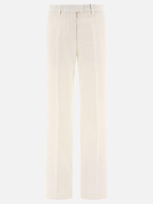 Slub fabric trousers