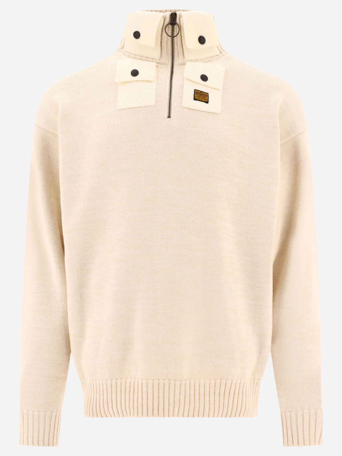 KAPITAL "8G" half-zip sweater Beige