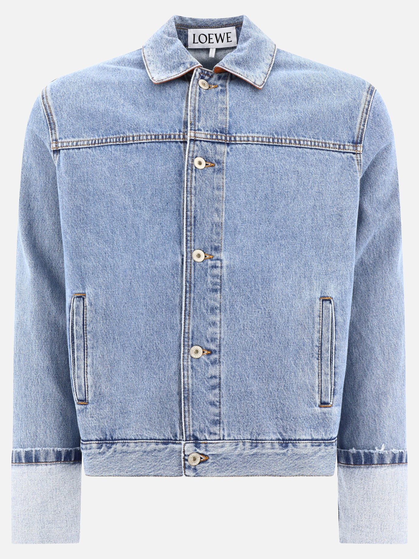 Denim jackets 80% cotton 20% leather  Light blue - Loewe Men | PDP | VIETTI Online Store | thumbnail