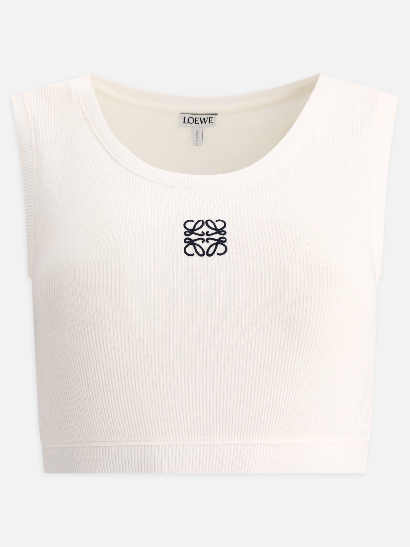 Crop tops 88% cotton 10% polyester 2% elastane  White - Loewe Women | PDP | VIETTI Online Store | thumbnail