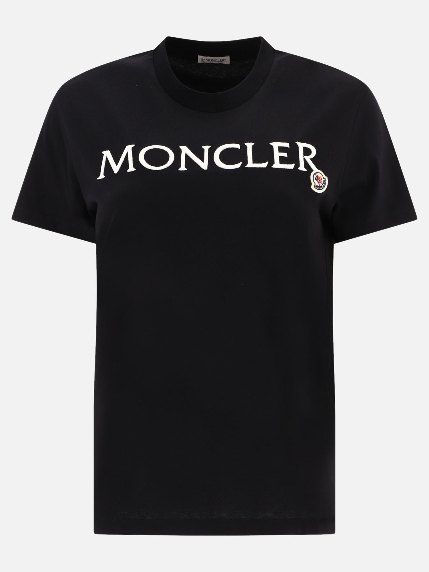 Crewneck t-shirts 100% cotton  Black - Moncler Women | PDP | VIETTI Online Store | thumbnail