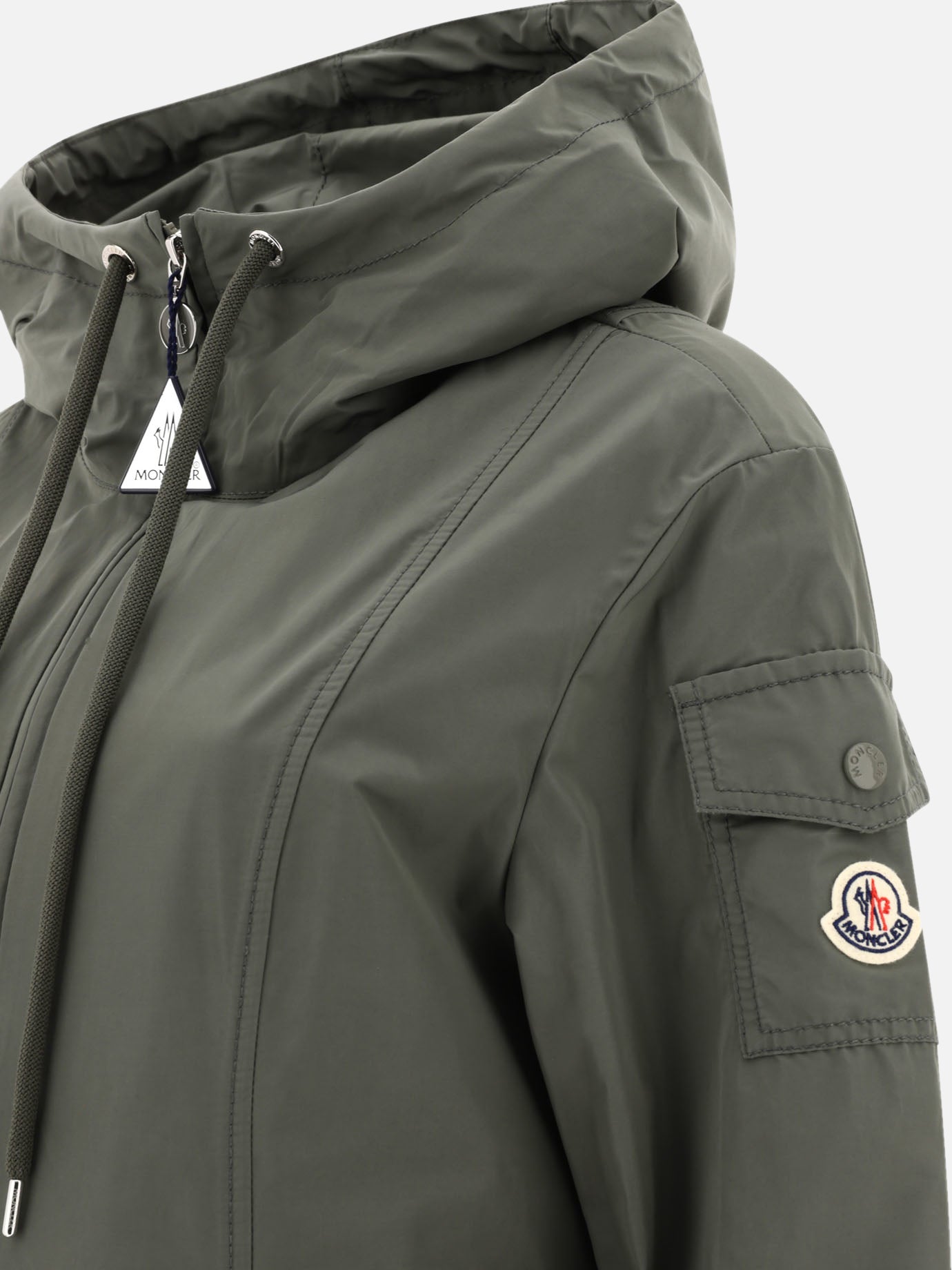 Raincoats & Trench coats 60% polyester 40% cotton  Green - Moncler Women | PDP | VIETTI Online Store | Zoom-Modal_4
