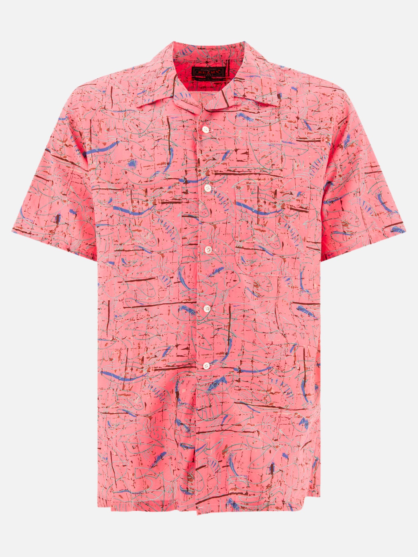 Beams Plus Printed shirt Pink