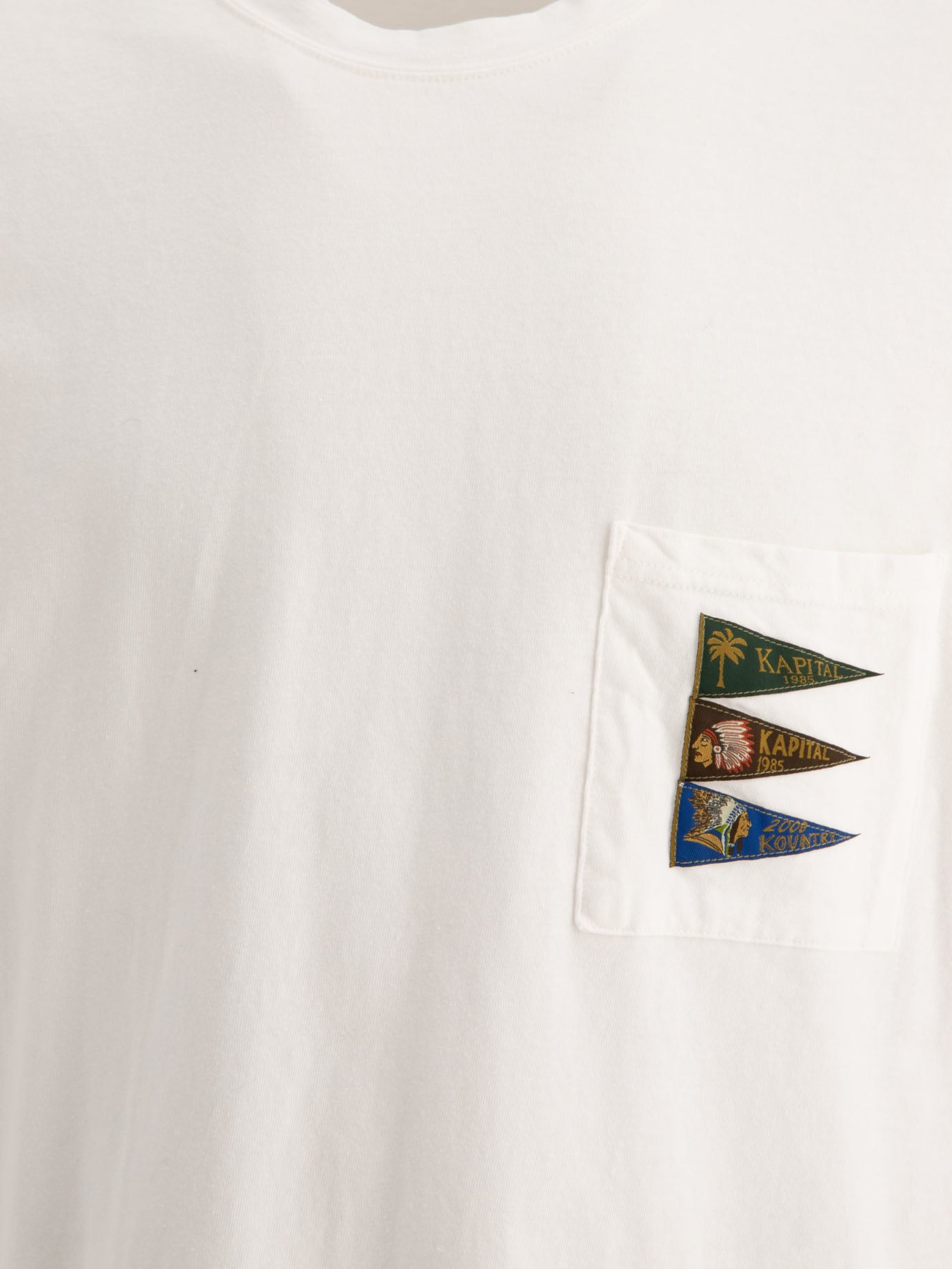 Crewneck t-shirts Solid colour  White - KAPITAL Men | PDP | VIETTI Online Store | thumbnail_3