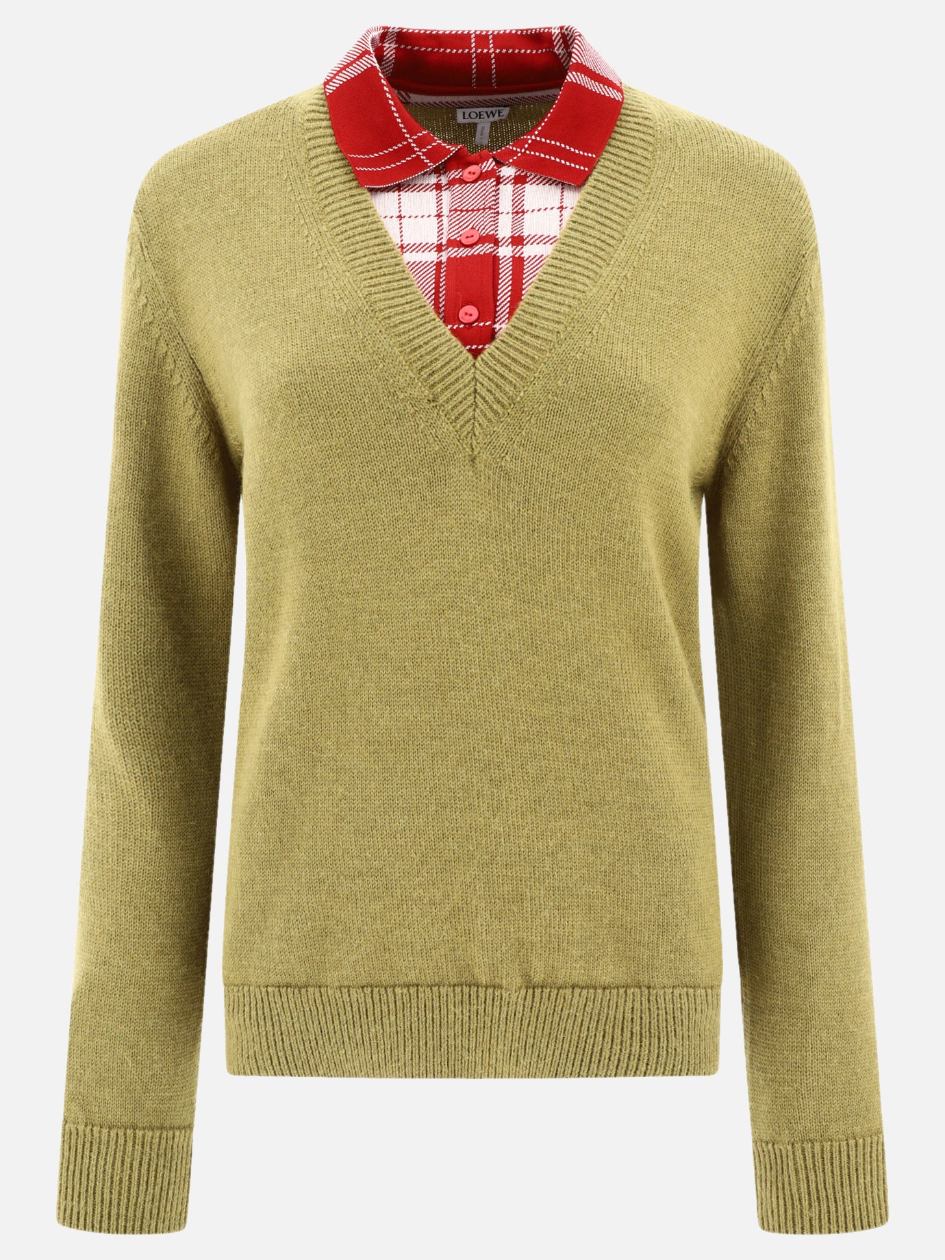 Maglioni scollo a V Solid colour  Verde - Loewe Donna | PDP | VIETTI Online Store | thumbnail