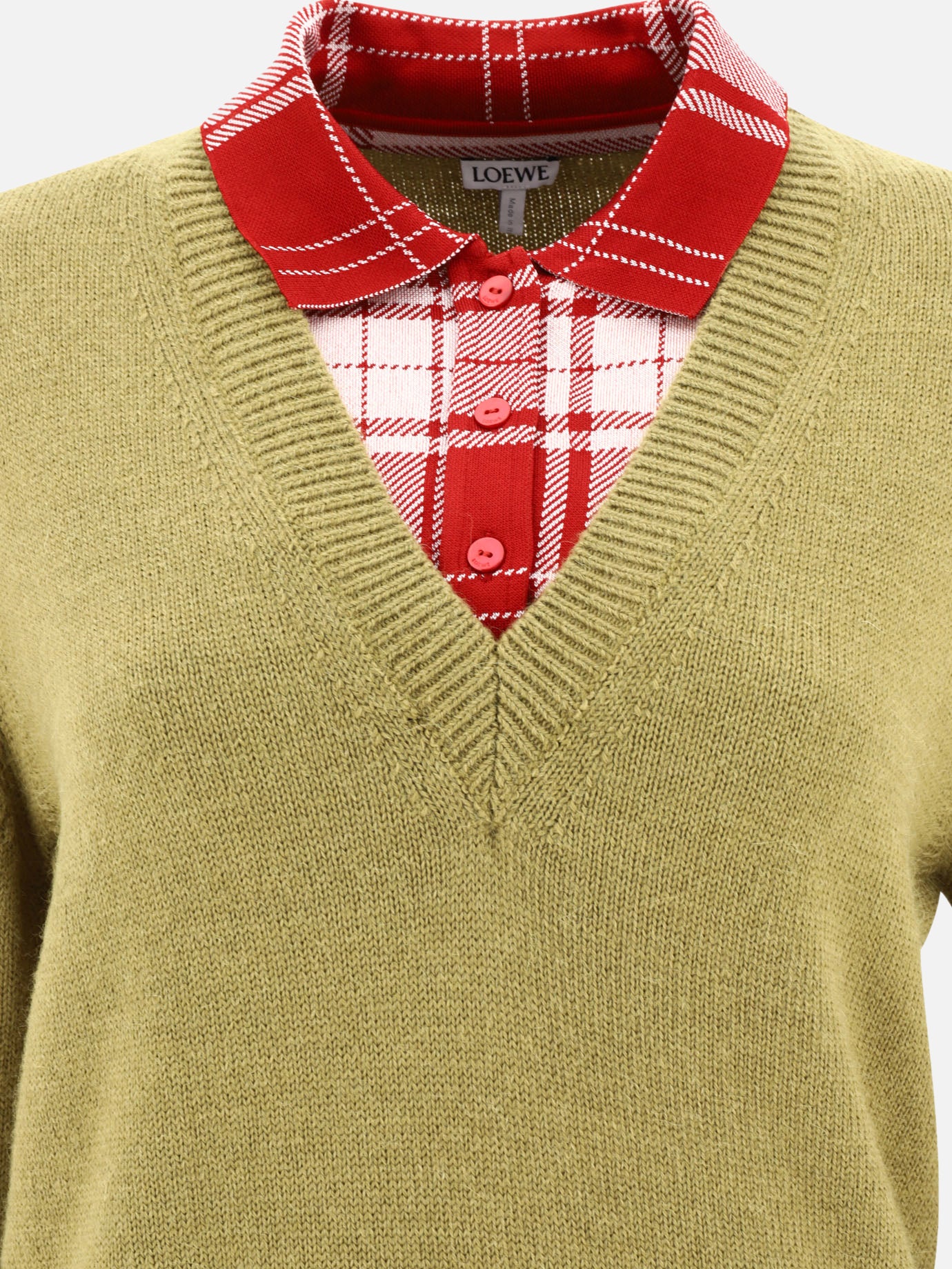 Maglioni scollo a V Solid colour  Verde - Loewe Donna | PDP | VIETTI Online Store | thumbnail_3