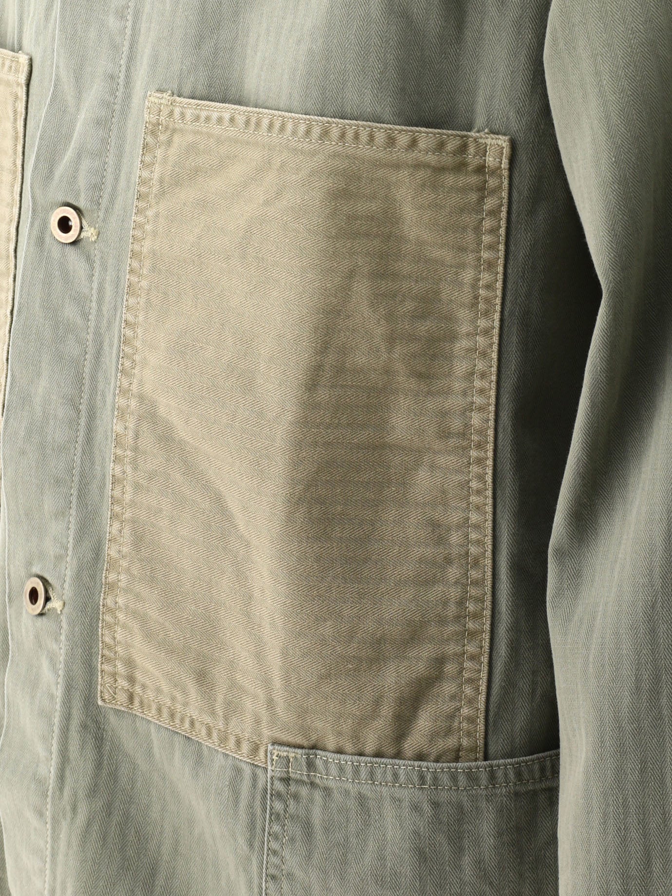 Giacche overshirt Solid colour  Verde - OrSlow Uomo | PDP | VIETTI Online Store | Zoom-Modal_4
