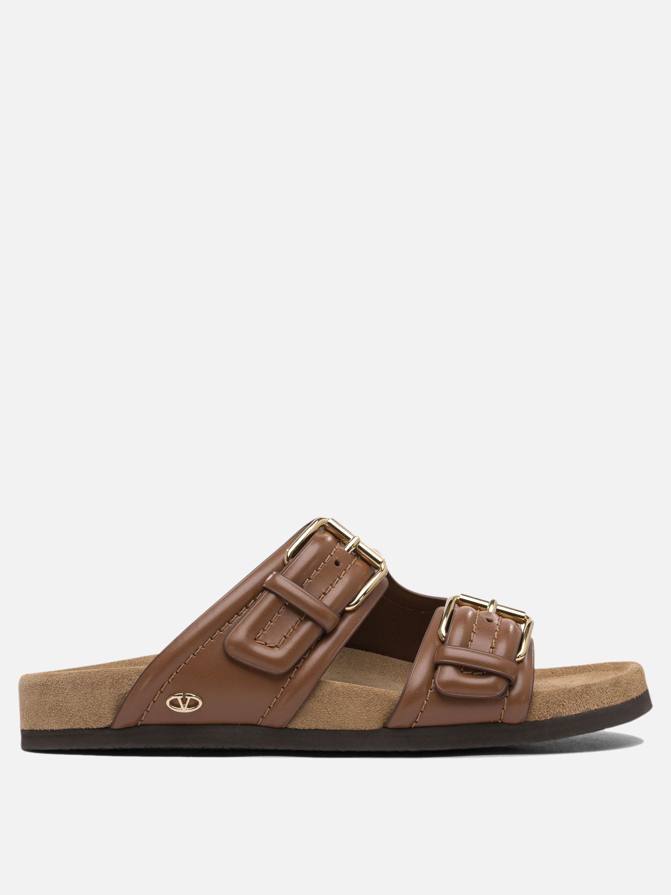Sandali bassi 100% calf leather - 100% leather  Marrone - Valentino Garavani Donna | PDP | VIETTI Online Store | thumbnail