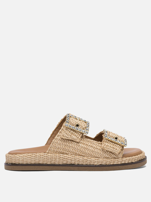 Flat sandals 100% rafia - 100% rubber  Beige - Alibi Women | PDP | VIETTI Online Store 

