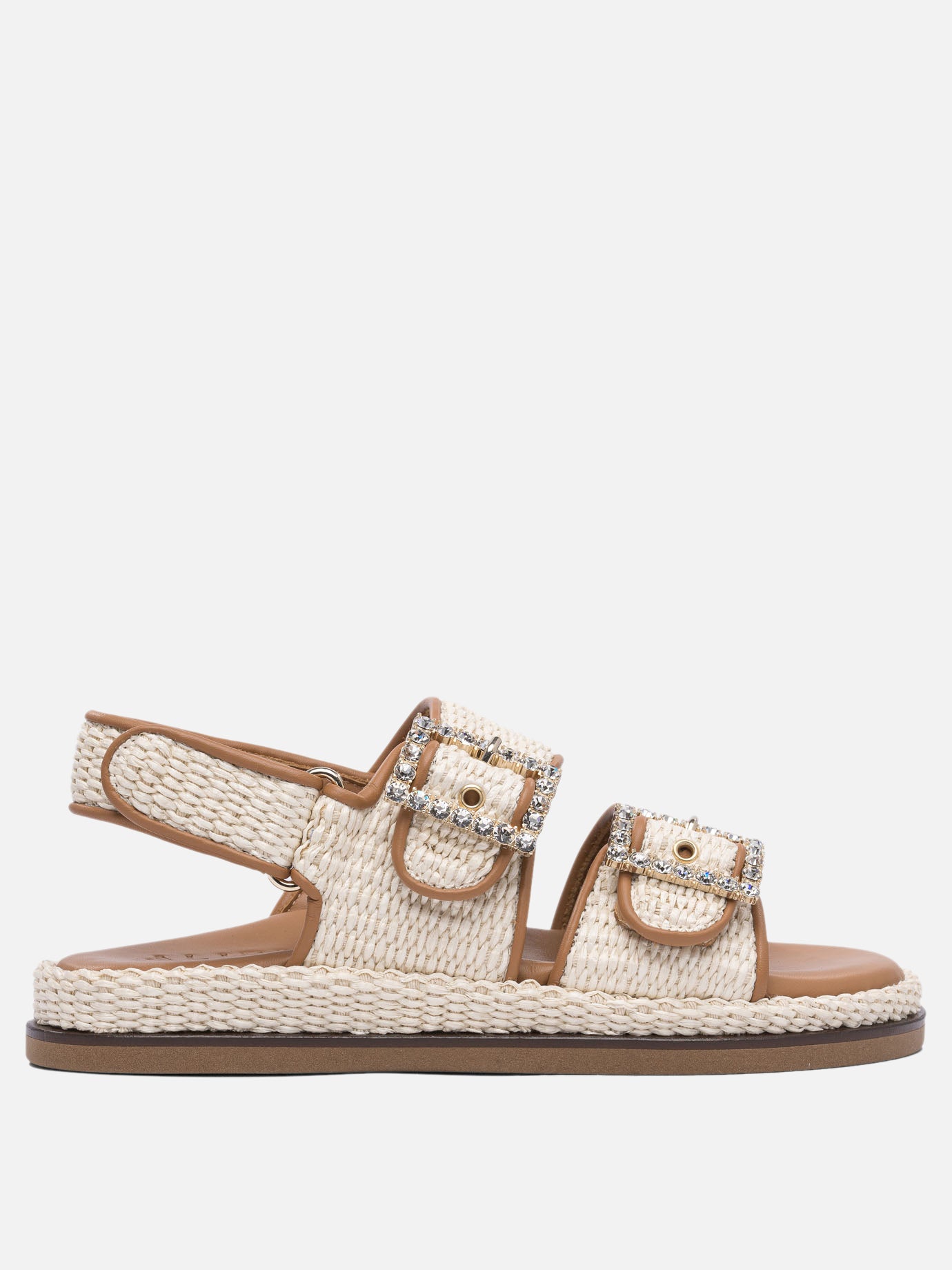 Flat sandals 100% rafia - 100% rubber  Beige - Alibi Women | PDP | VIETTI Online Store | thumbnail