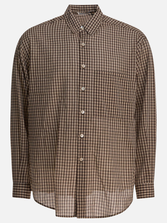 Camicie casual Gingham  Marrone - Auralee Uomo | VIETTI Online Store 

