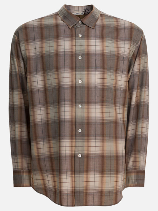 Camicie casual Check  Beige - Auralee Uomo | VIETTI Online Store 

