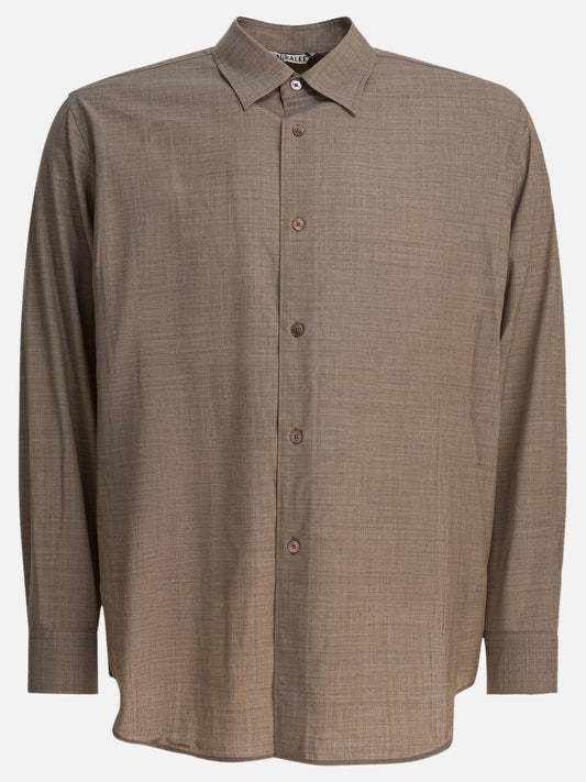 Camicie casual Solid colour  Beige - Auralee Uomo | VIETTI Online Store 
