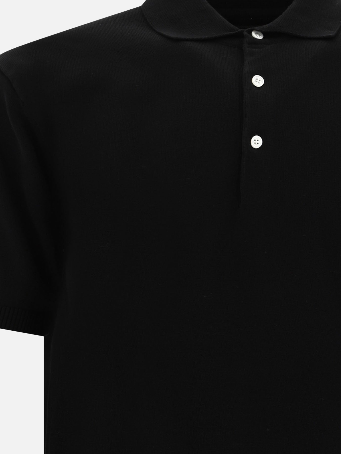Polo con bottoni Solid colour  Nero - Beams Plus Uomo | PDP | VIETTI Online Store | thumbnail_4