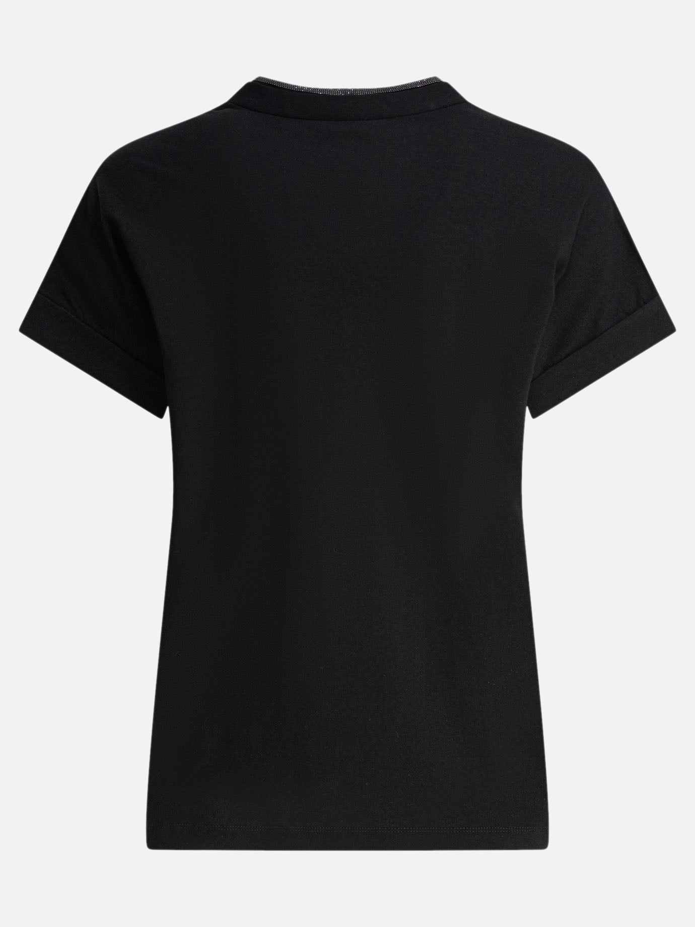 T-shirt scollo a V Solid colour  Nero - Brunello Cucinelli Donna | PDP | VIETTI Online Store | Zoom-Modal_2
