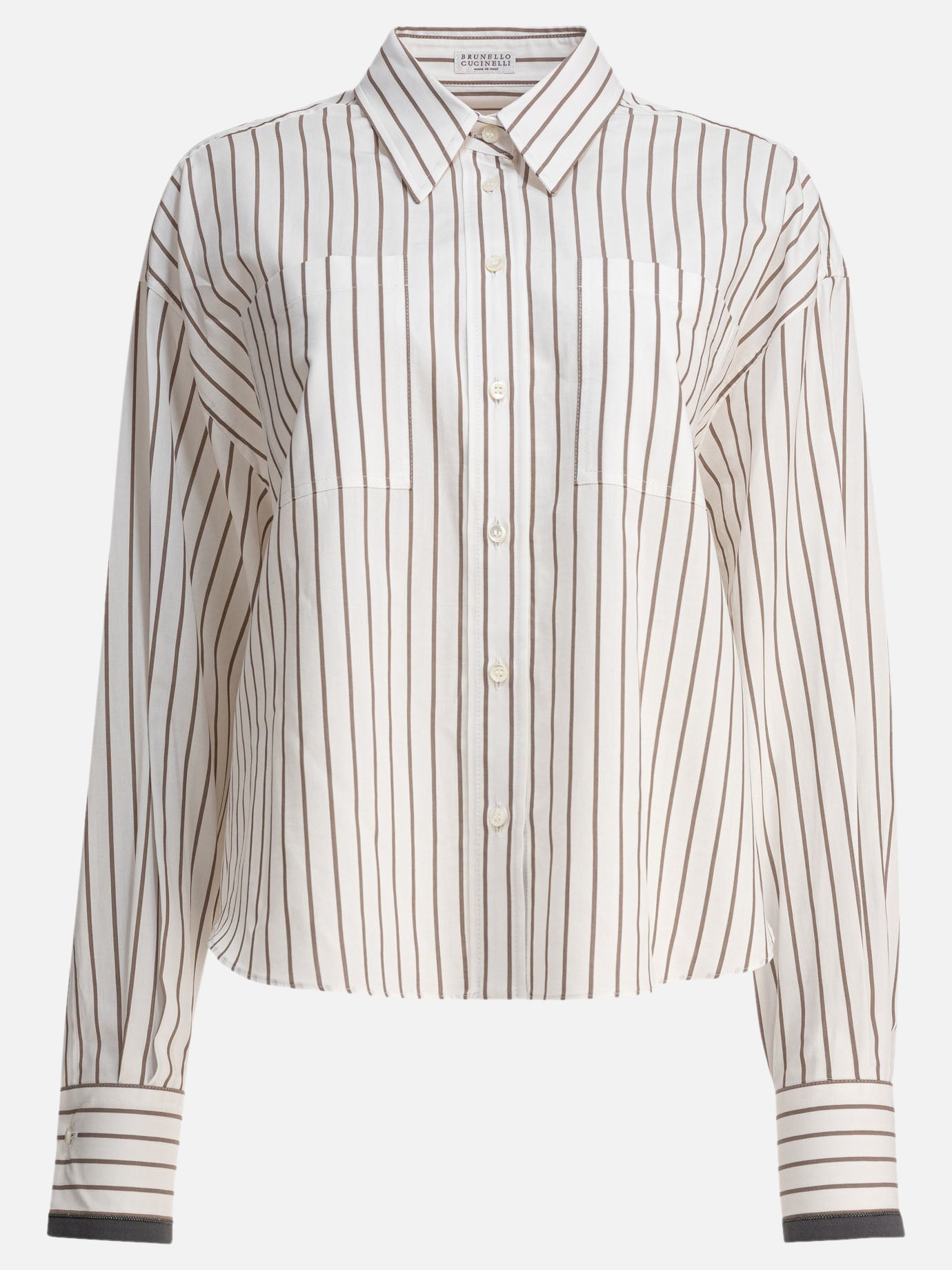 Camicie casual Striped  Bianco - Brunello Cucinelli Donna | PDP | VIETTI Online Store | Zoom-Modal
