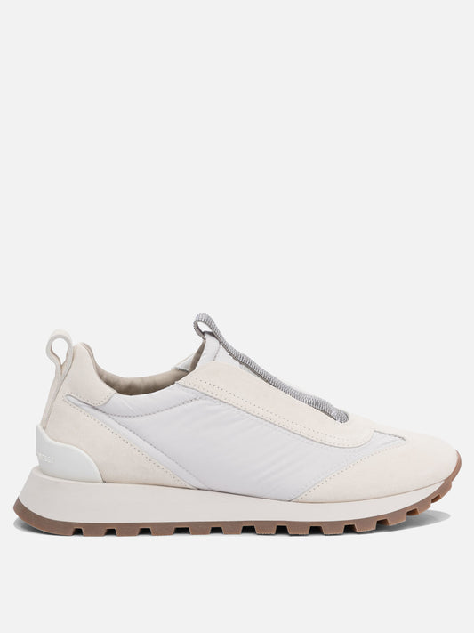 Sneaker basse 100% calf leather - 100% polyurethane  Bianco - Brunello Cucinelli Donna | PLP | VIETTI Online Store 
