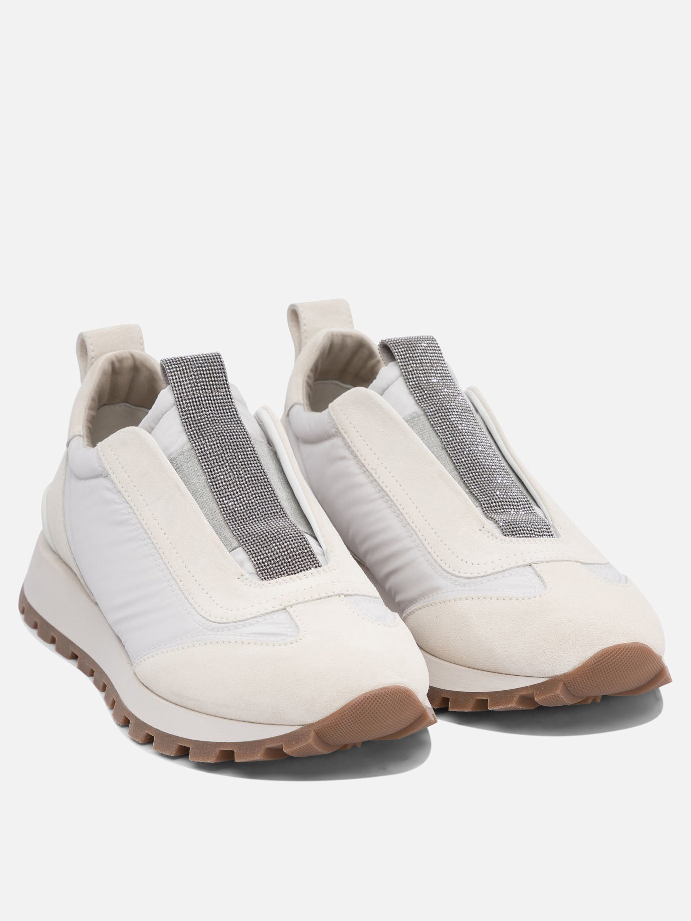 Sneaker basse 100% calf leather - 100% polyurethane  Bianco - Brunello Cucinelli Donna | PDP | VIETTI Online Store | Zoom-Modal_2
