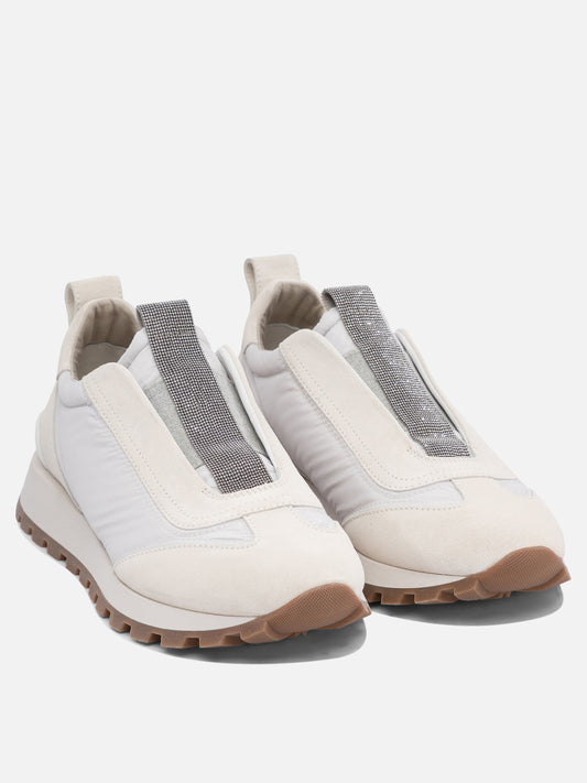 Sneaker basse 100% calf leather - 100% polyurethane  Bianco - Brunello Cucinelli Donna | PLP | VIETTI Online Store | 2
