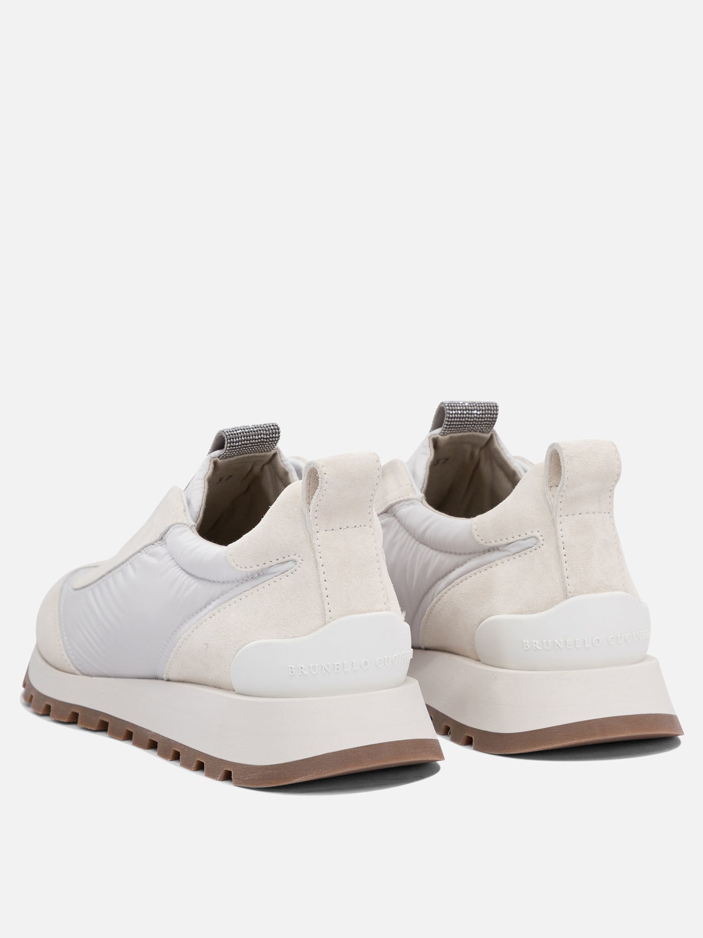 Sneaker basse 100% calf leather - 100% polyurethane  Bianco - Brunello Cucinelli Donna | PDP | VIETTI Online Store | thumbnail_4
