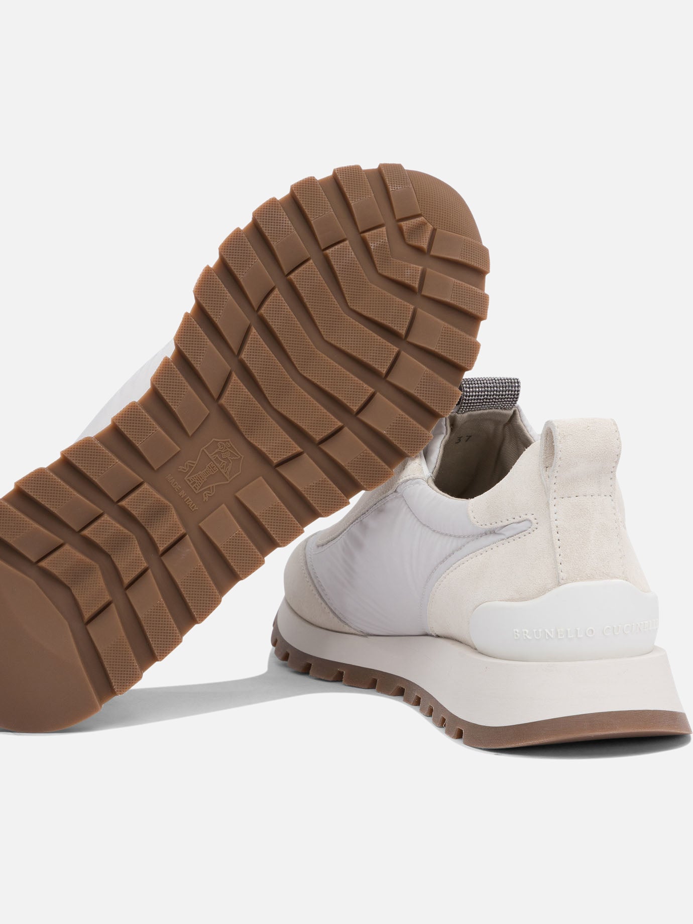 Sneaker basse 100% calf leather - 100% polyurethane  Bianco - Brunello Cucinelli Donna | PDP | VIETTI Online Store | thumbnail_5