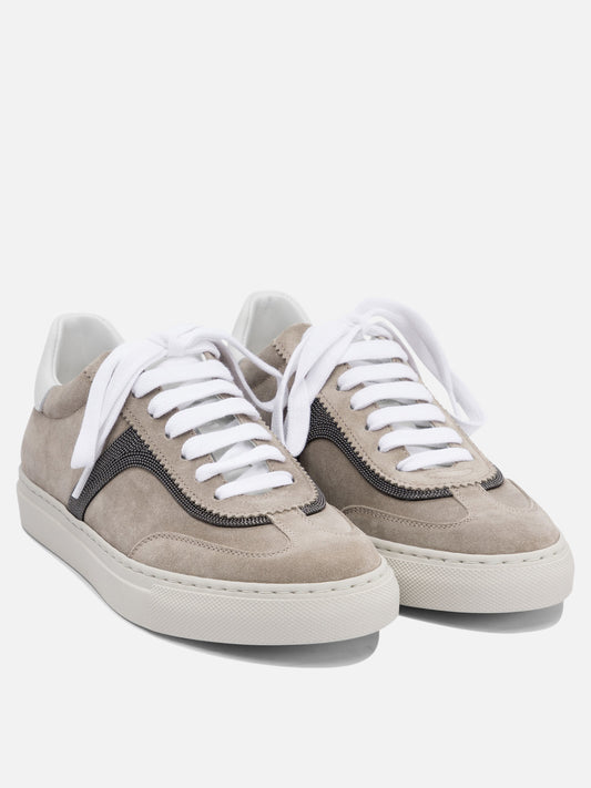 Sneaker basse 100% calf leather - 100% rubber  Grigio - Brunello Cucinelli Donna | PLP | VIETTI Online Store | 2
