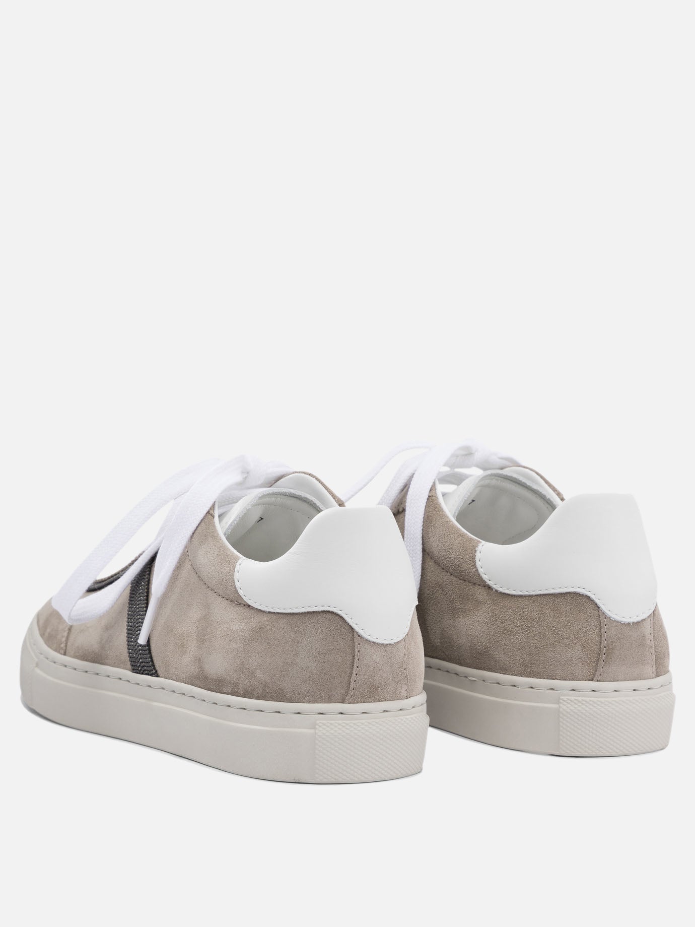 Sneaker basse 100% calf leather - 100% rubber  Grigio - Brunello Cucinelli Donna | PDP | VIETTI Online Store | thumbnail_4