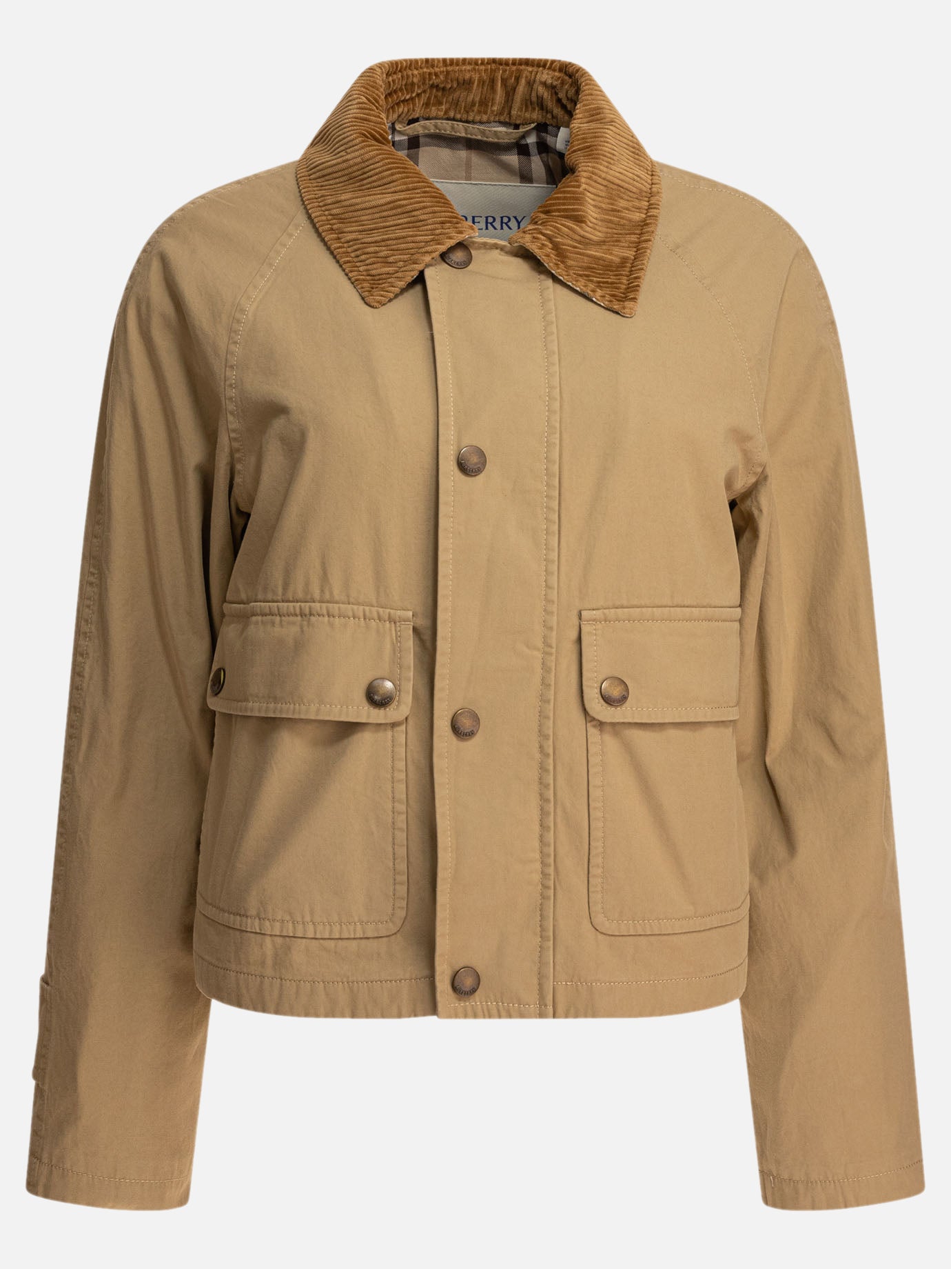 Burberry Giacca cropped in cotone 13834516_08 Beige thumbnail_1