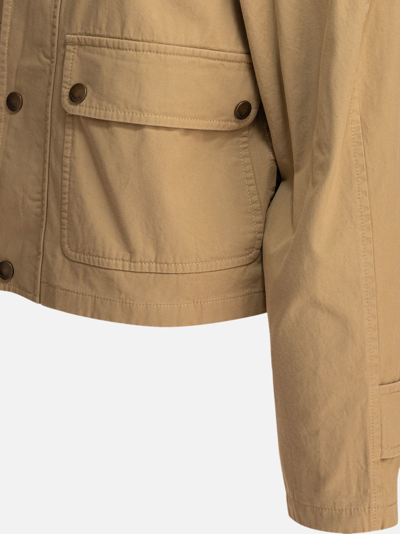 Burberry Giacca cropped in cotone 13834516_08 Beige thumbnail_4