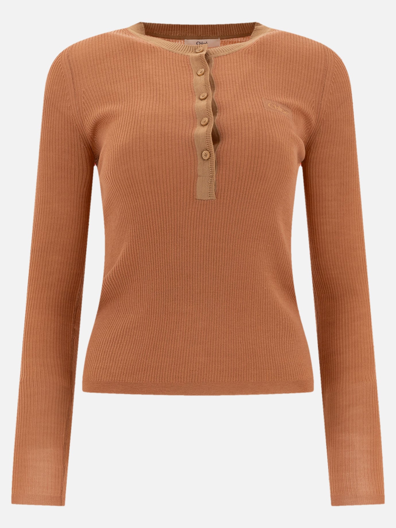 Chloé Camicia &quot;Henley&quot; 10103599_S Pink thumbnail_1