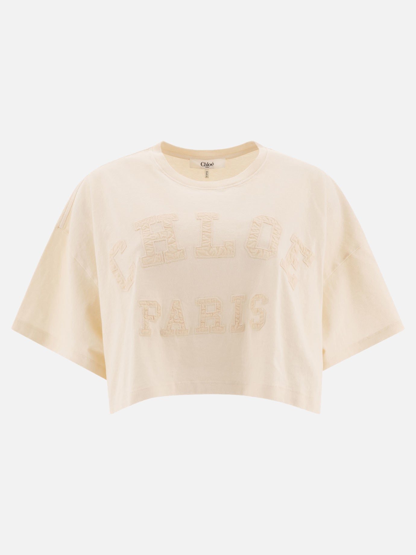 Chloé T-shirt cropped in jersey di cotone 15485884_S White thumbnail_1