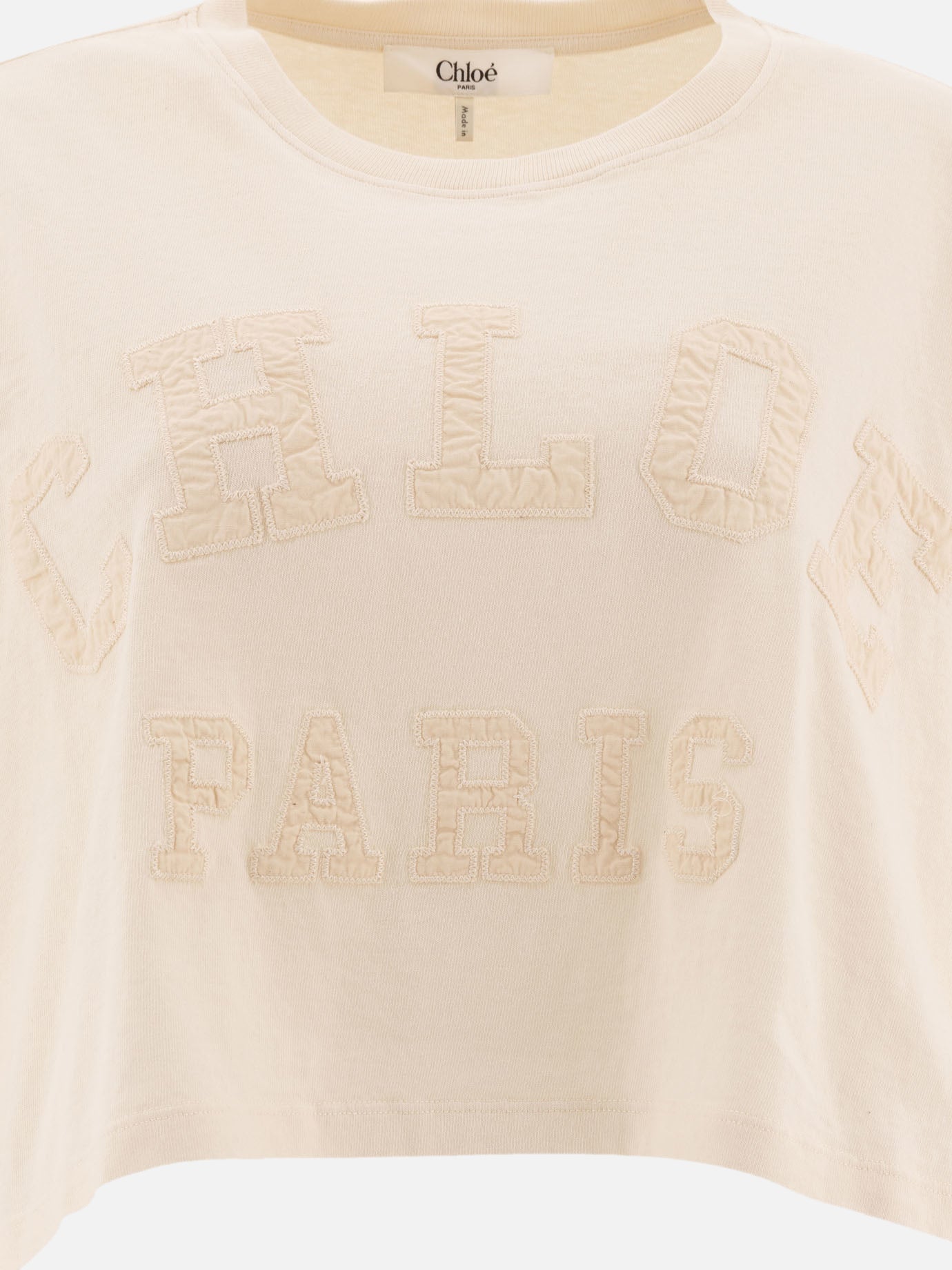 Chloé T-shirt cropped in jersey di cotone 15485884_S White thumbnail_3