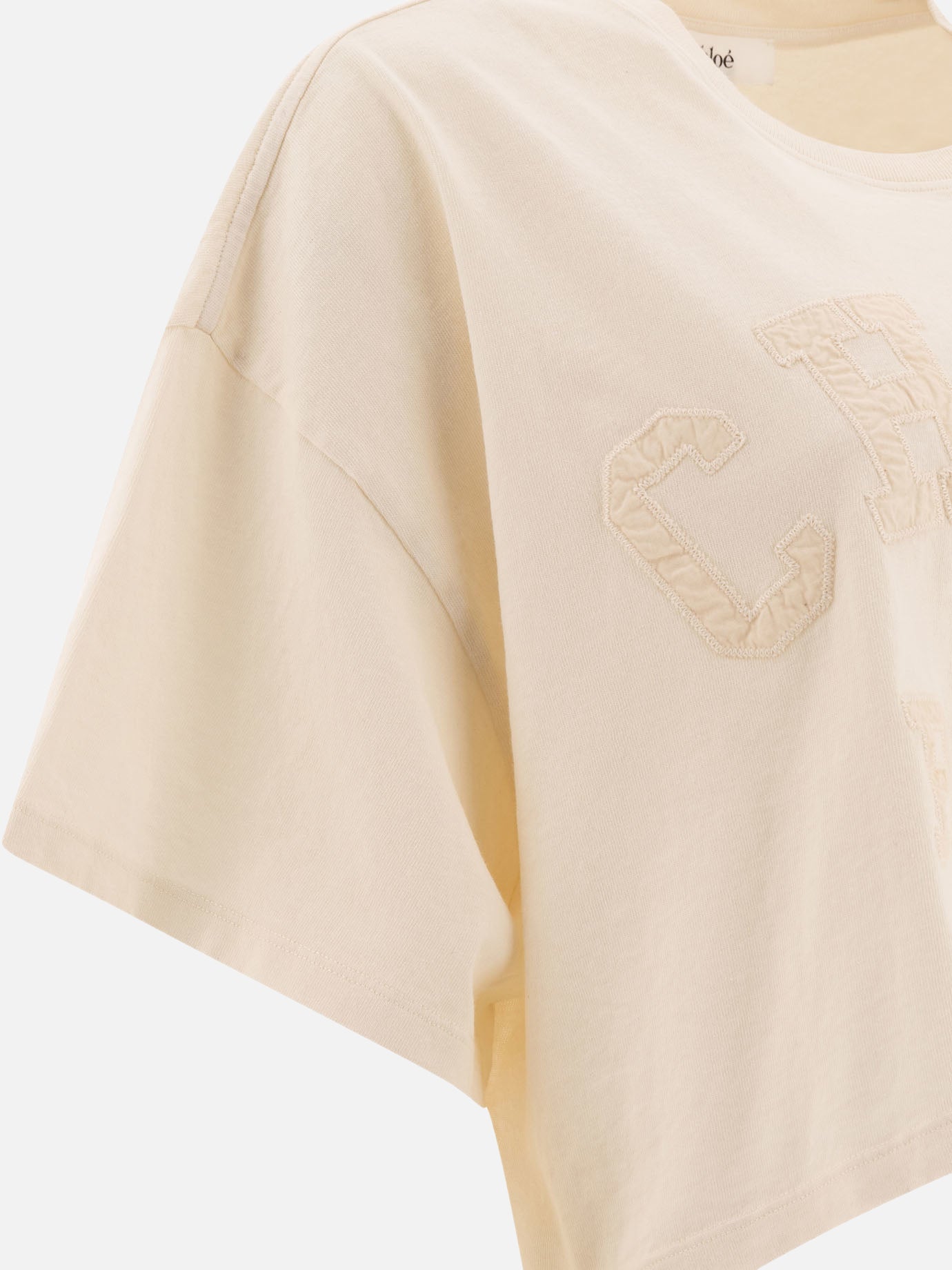 Chloé T-shirt cropped in jersey di cotone 15485884_S White thumbnail_4