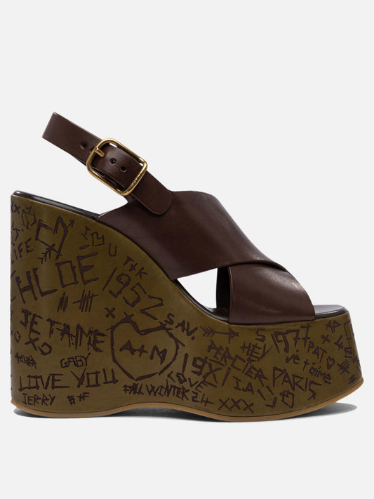 Heeled sandals 100% leather - 100% leather  Brown - Chloé Women | PLP | VIETTI Online Store 
