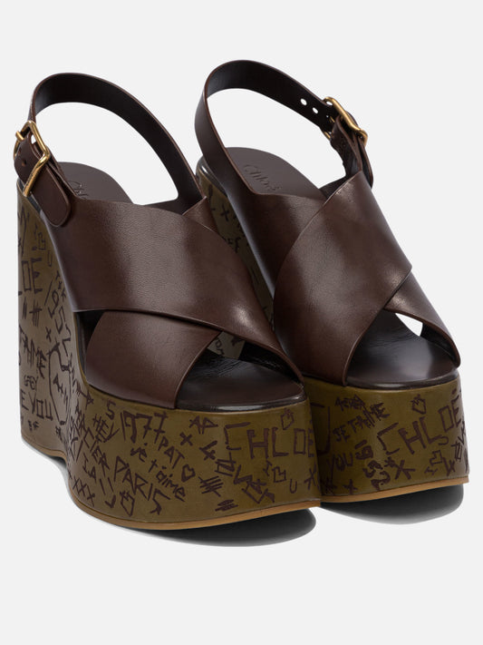 Heeled sandals 100% leather - 100% leather  Brown - Chloé Women | PLP | VIETTI Online Store | 2
