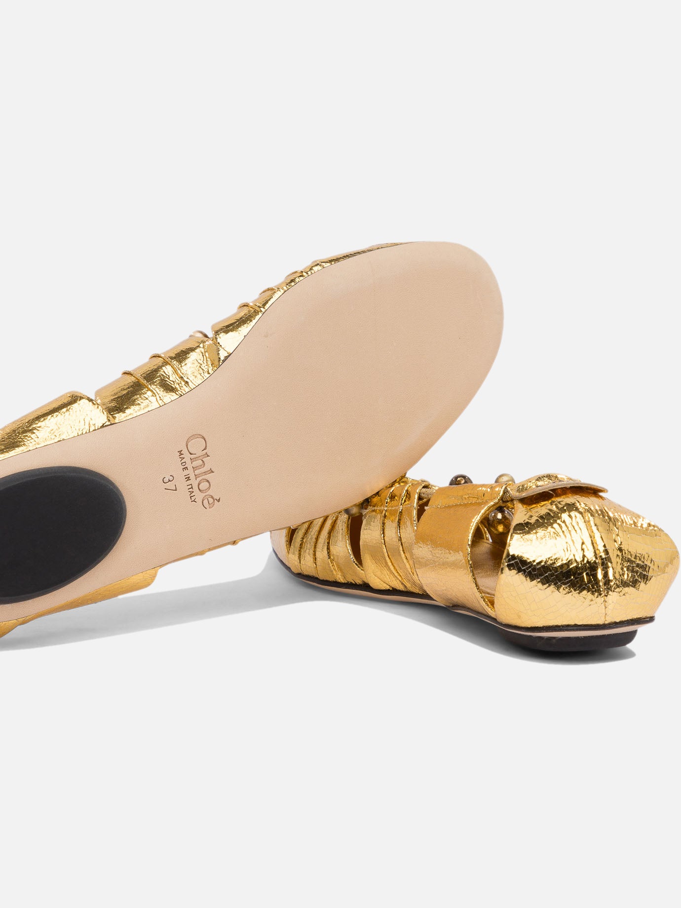 Chloé Ballerine dettagli cut-out 16926149_36 Gold thumbnail_5