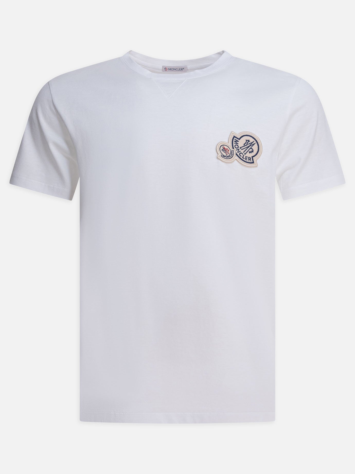 T-shirt girocollo Logo  Bianco - Moncler Uomo | PDP | VIETTI Online Store | thumbnail