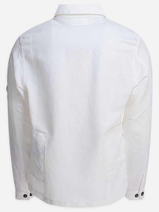 C.P. Company Overshirt in cotone e lino 19575647_L White 2