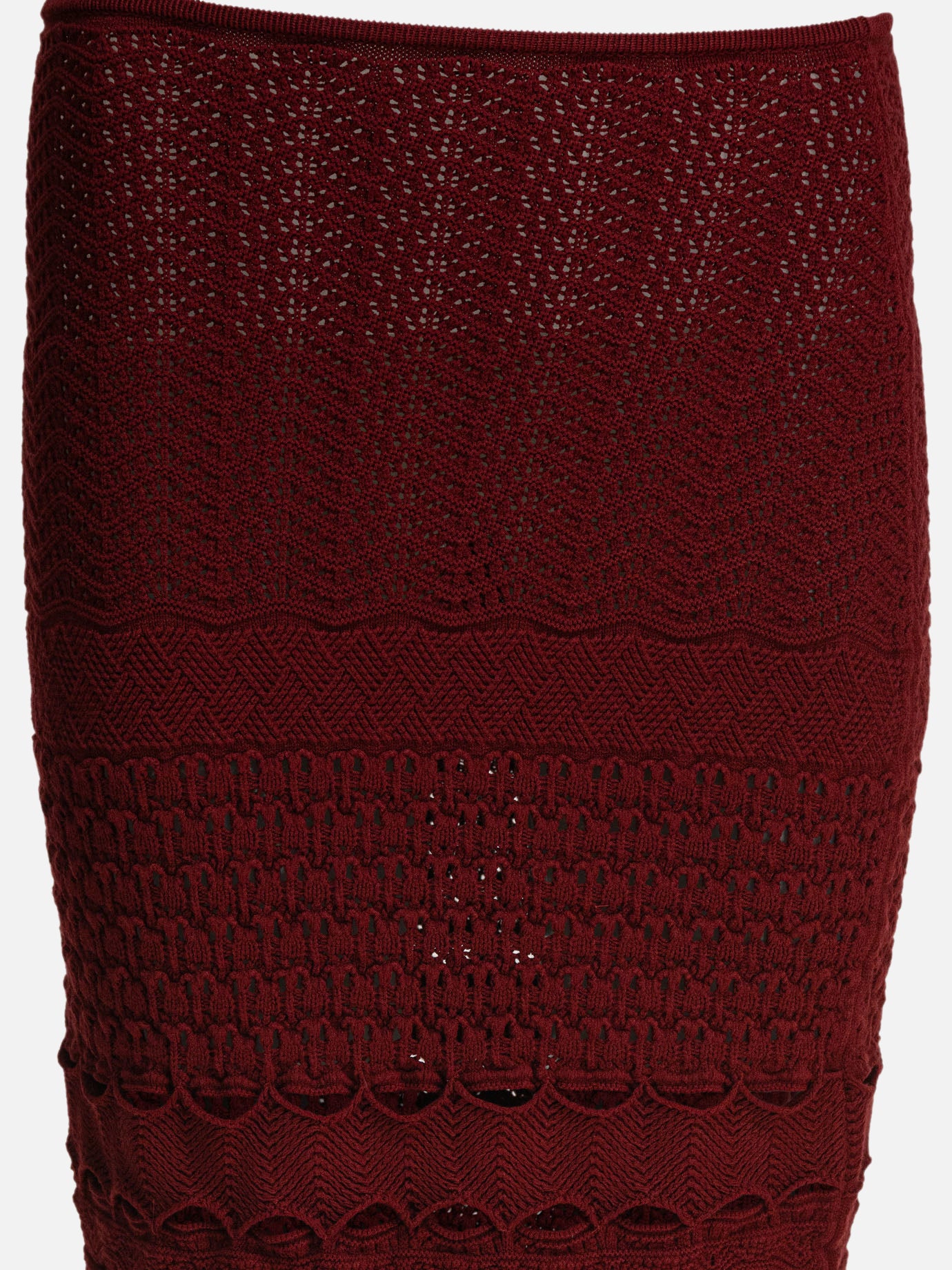 Elie Saab Cut-out knit skirt Bordeaux - Women | VIETTI