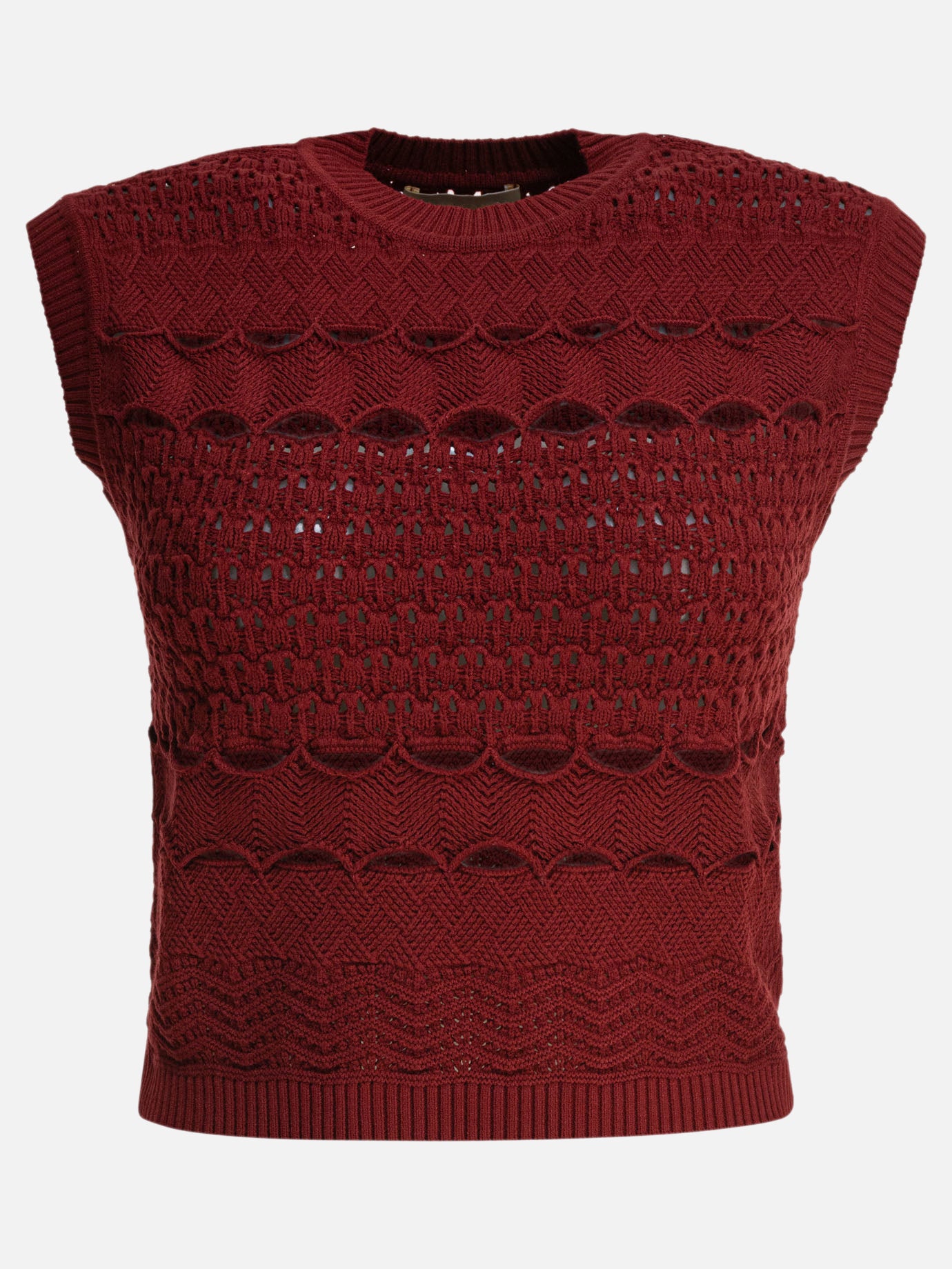Elie Saab Cut-out knit skirt Bordeaux - Women | VIETTI