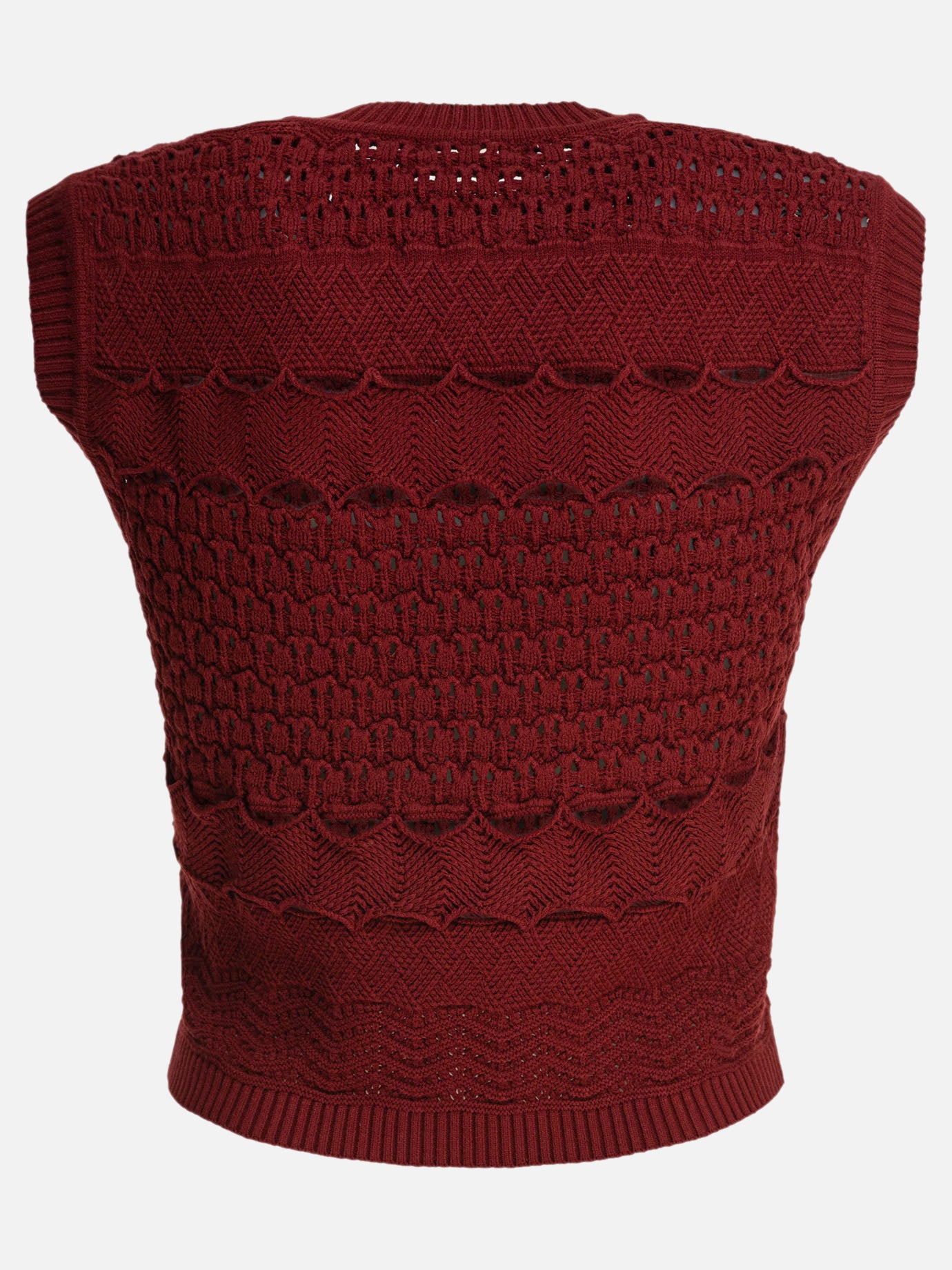 Crop top Textured knit  Bordeaux - Elie Saab Donna | PDP | VIETTI Online Store | Zoom-Modal_2
