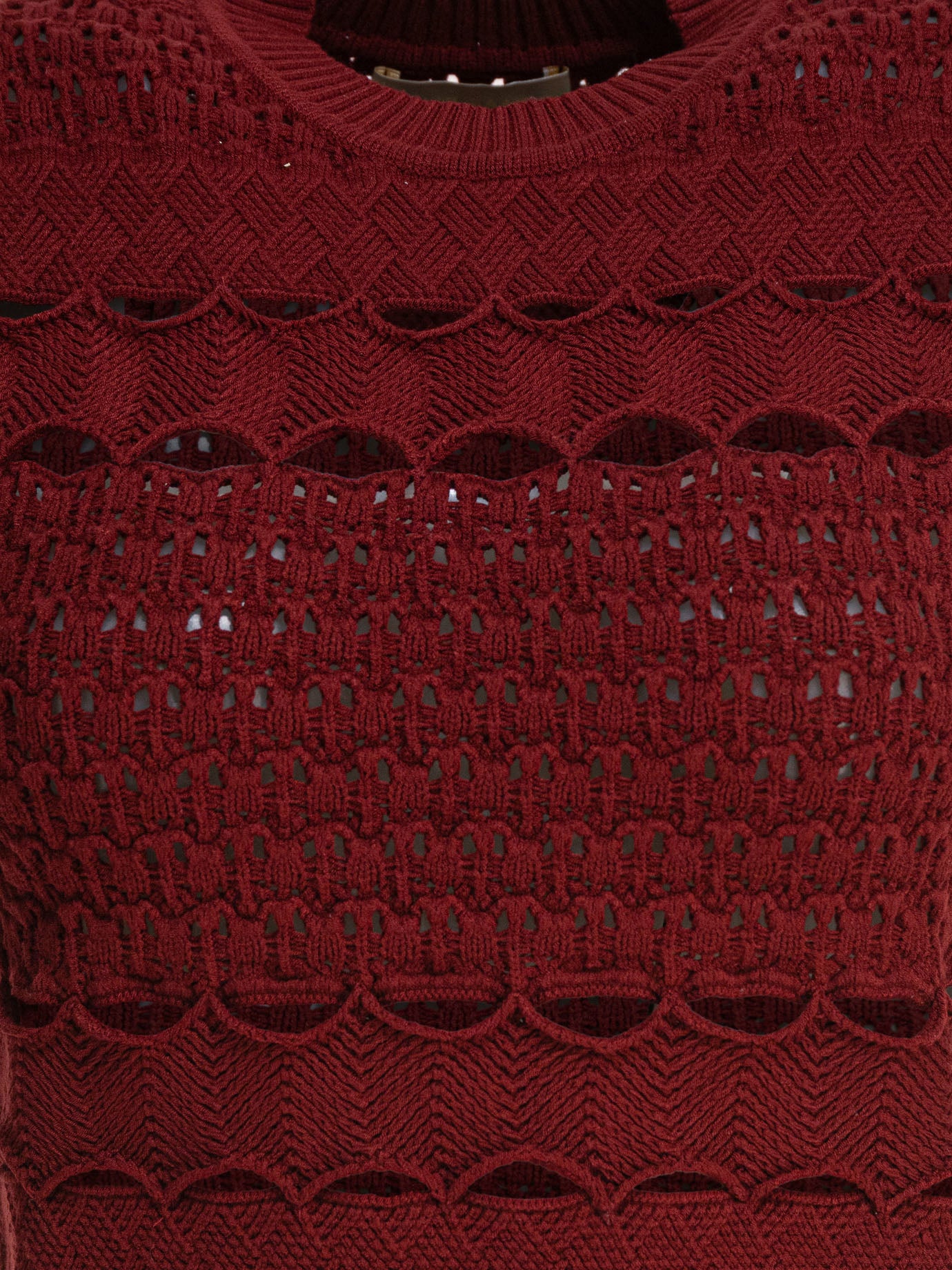Crop top Textured knit  Bordeaux - Elie Saab Donna | PDP | VIETTI Online Store | thumbnail_3