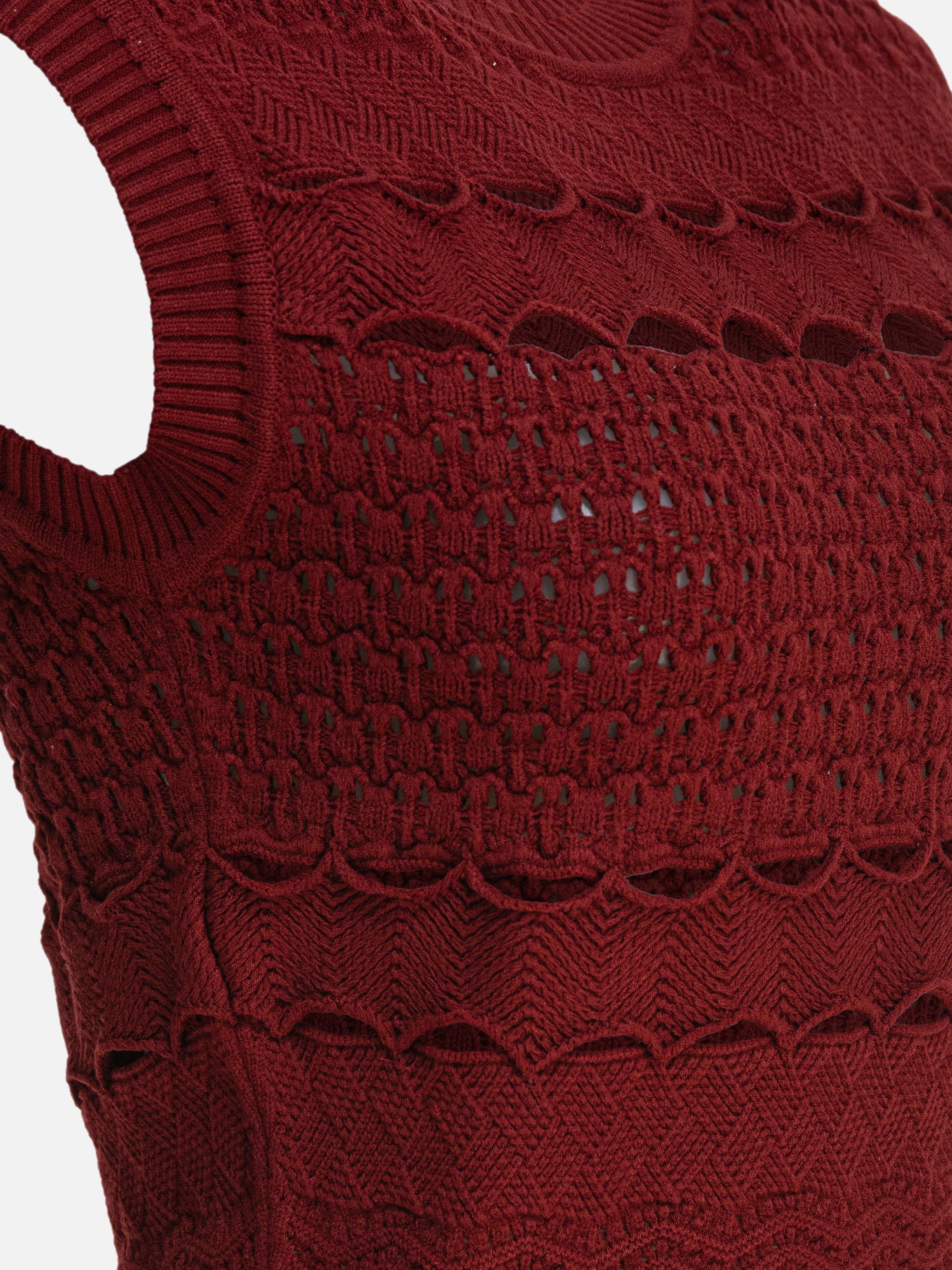 Crop top Textured knit  Bordeaux - Elie Saab Donna | PDP | VIETTI Online Store | thumbnail_4