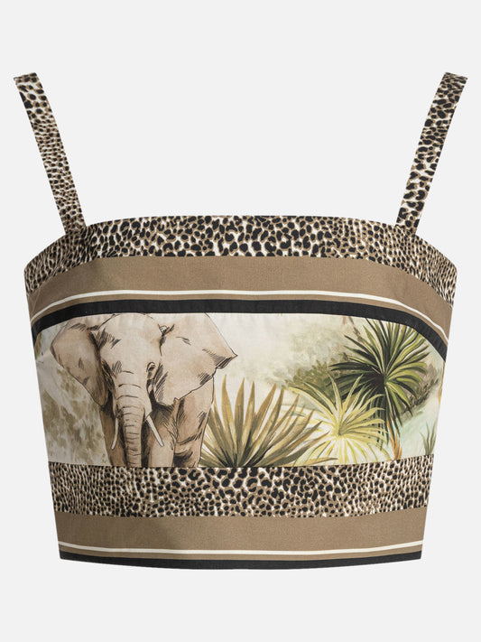 Crop tops Animal print  Brown - Elie Saab Women | PDP | VIETTI Online Store 
