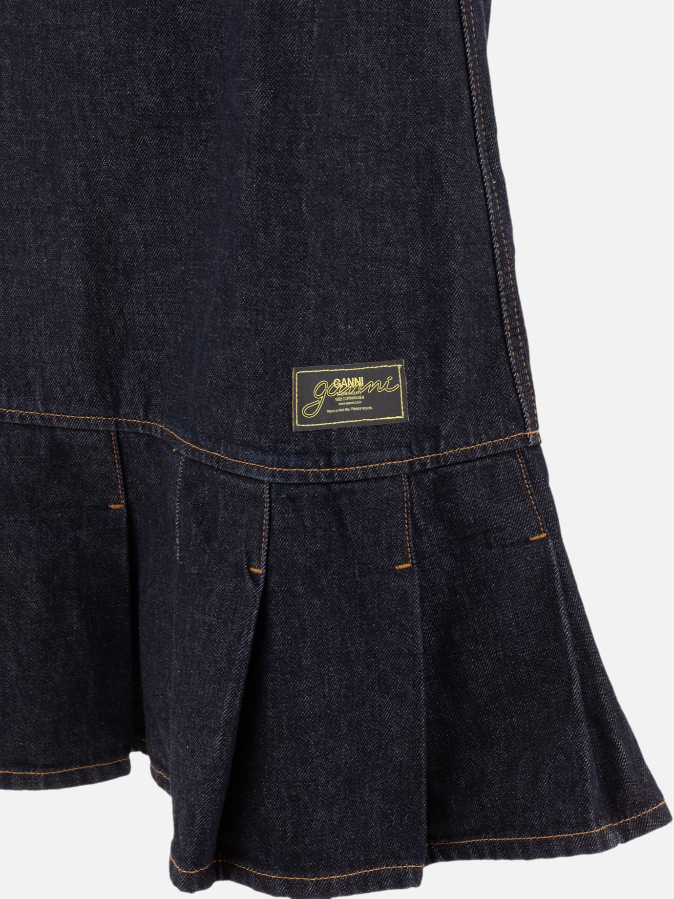 Ganni Mini abito in denim con spalline 14135960_34 Blue thumbnail_4