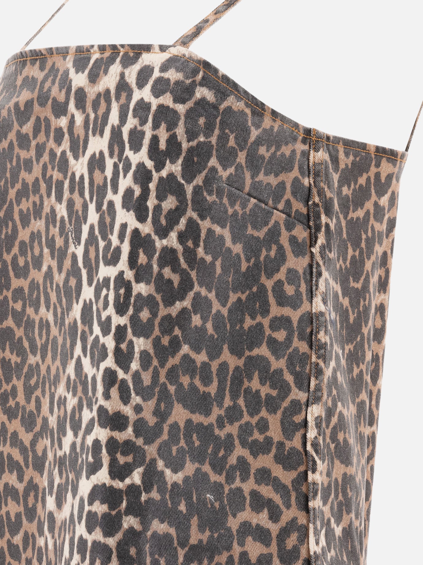 Ganni Abito leopardato 16449348_34 Brown thumbnail_4