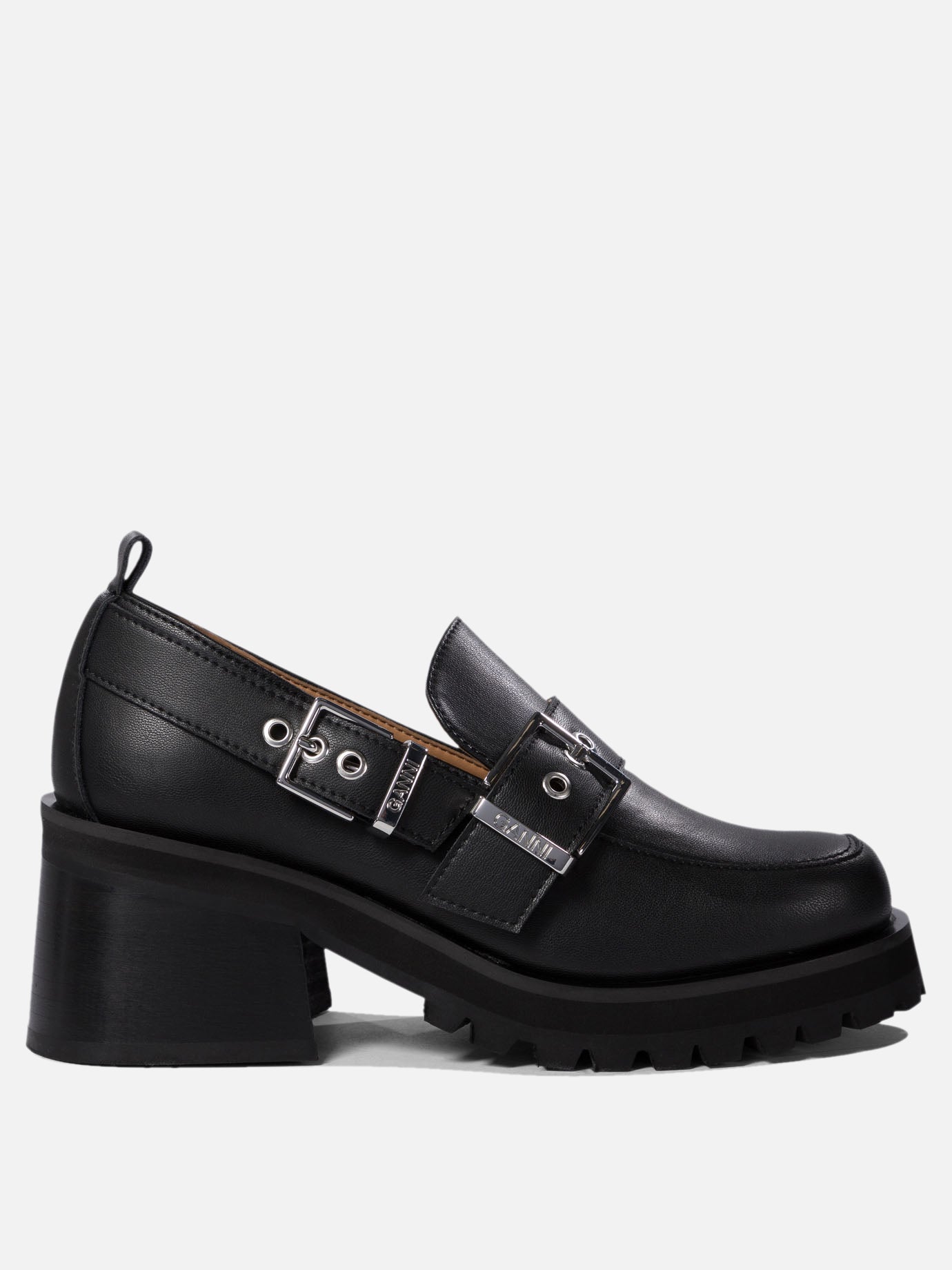 Ganni Loafers with platform and buckle 13878496_39 Black thumbnail_1