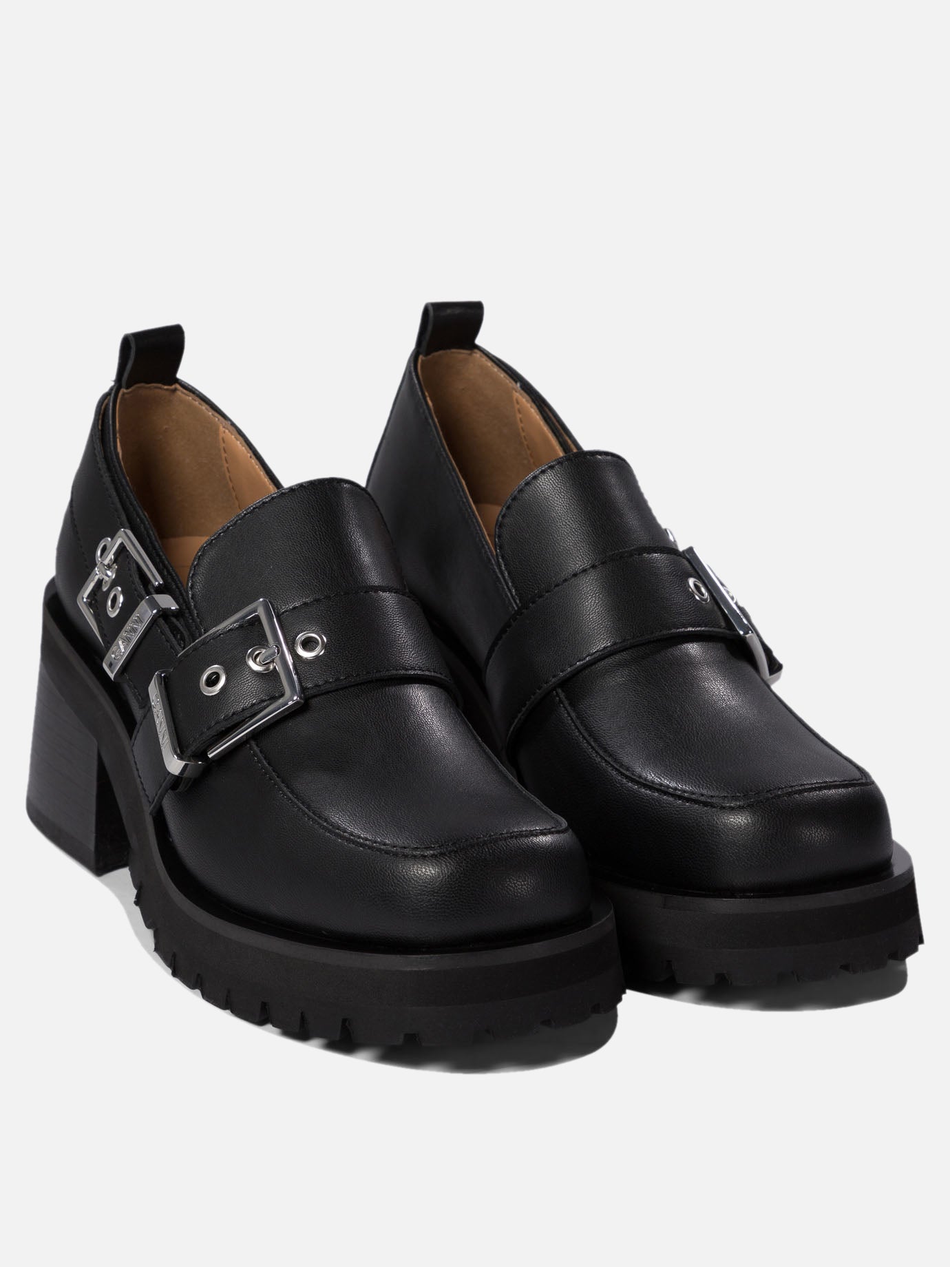 Ganni Loafers with platform and buckle 13878496_39 Black thumbnail_2